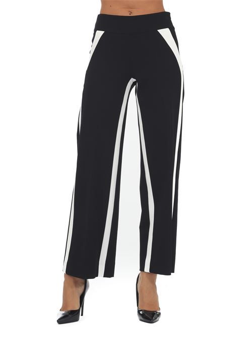 Pantalone in punto milano LANACAPRINA | 9215NERO/LATTE