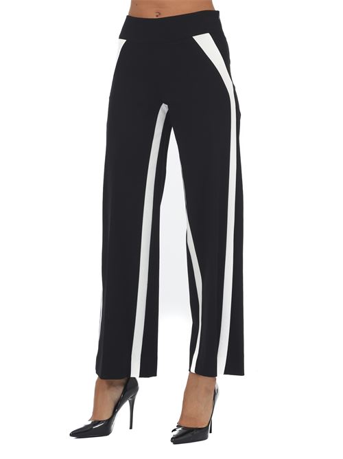 Pantalone in punto milano LANACAPRINA | 9215NERO/LATTE
