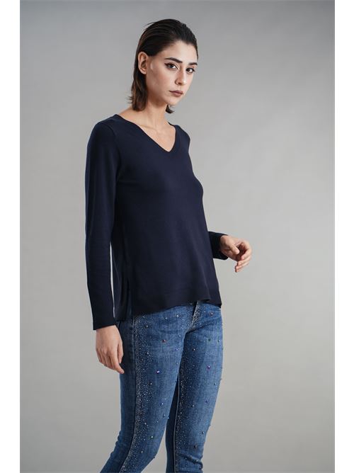 Maglia in viscosa Maida Mila Milano | M1094BLU