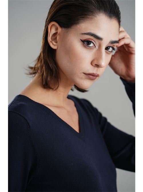 Maglia in viscosa Maida Mila Milano | M1094BLU