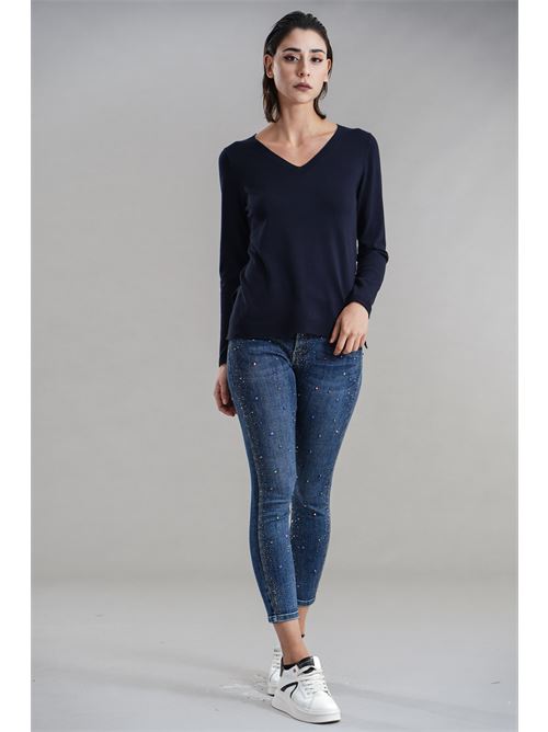 Maglia in viscosa Maida Mila Milano | M1094BLU