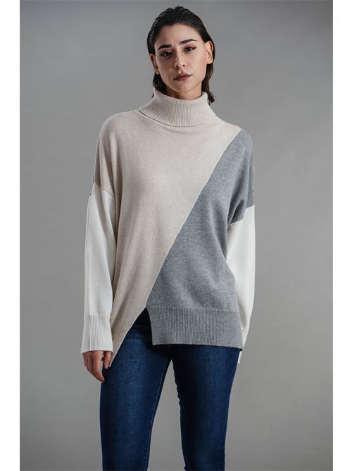 Maglia in misto lana Maida Mila Milano | M1238GRIGIO/BEIGE/PANNA