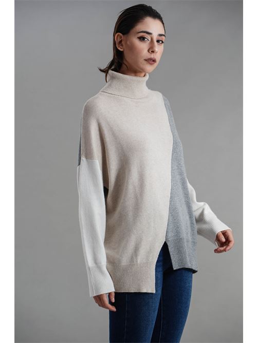 Maglia in misto lana Maida Mila Milano | M1238GRIGIO/BEIGE/PANNA