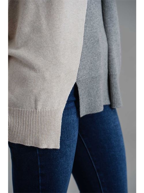 Maglia in misto lana Maida Mila Milano | M1238GRIGIO/BEIGE/PANNA
