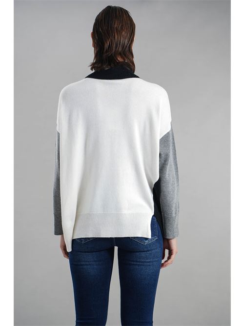Maglia in misto lana Maida Mila Milano | M1238GRIGIO/PANNA/NERO
