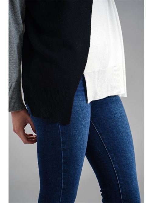 Maglia in misto lana Maida Mila Milano | M1238GRIGIO/PANNA/NERO