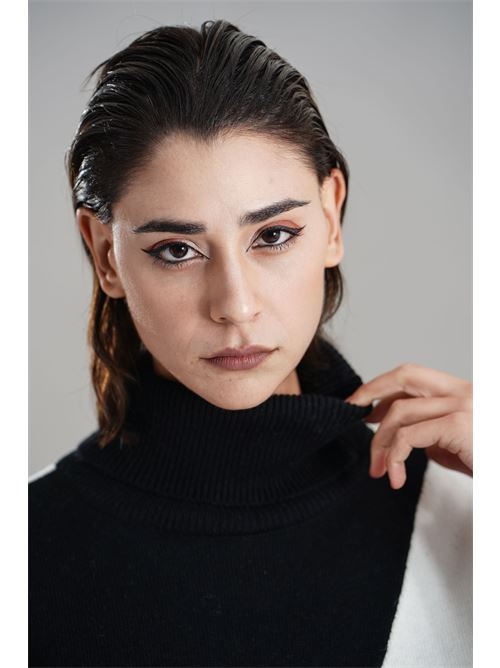 Maglia in misto lana Maida Mila Milano | M1238GRIGIO/PANNA/NERO