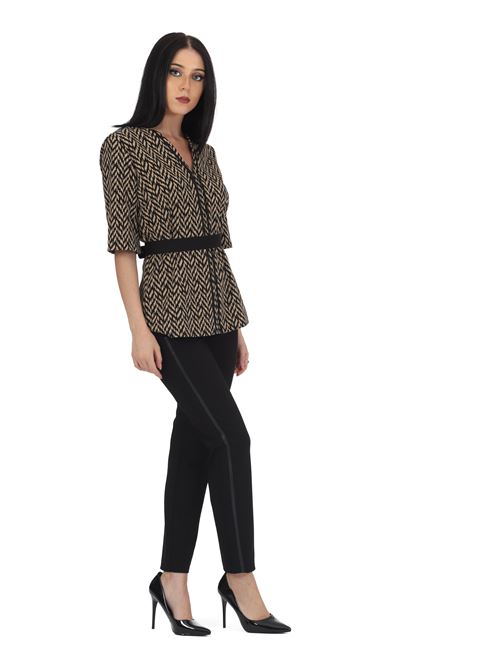 Pantalone in punto milano nero Simona Corsellini | A23CPPA021NERO