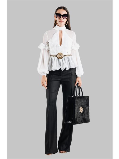 Blusa con volant Babylon | S00309BIANCO