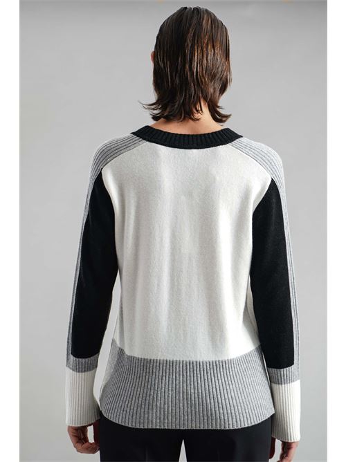 Maglia in misto lana Clips | B8245712PANNA/GRIGIO/NERO