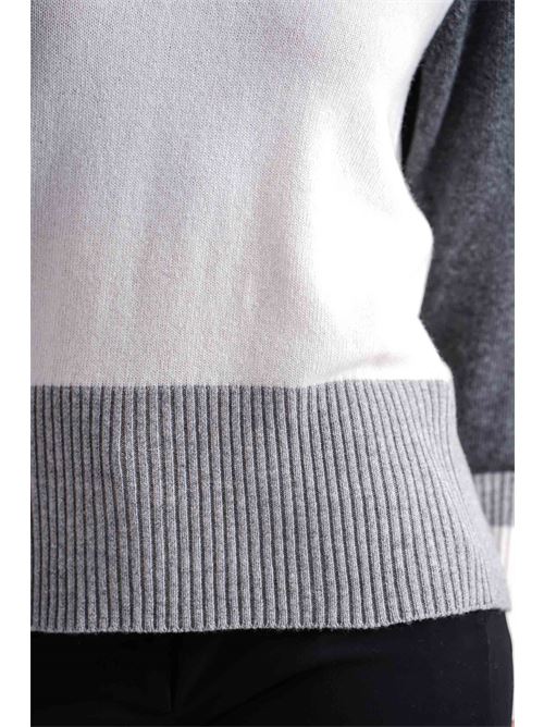 Maglia in misto lana Clips | B8245712PANNA/GRIGIO/NERO