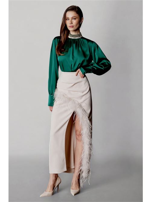 Casacca in raso Dramee | 25117VERDE