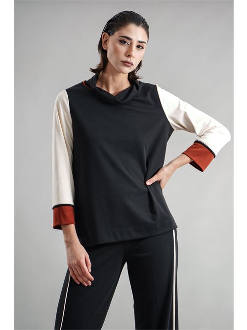 Maglia in viscosa elastica GM by Gai Mattiolo | GM3362NERO/COCCIO/BURRO