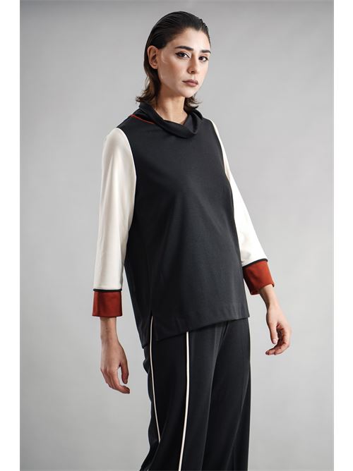 Maglia in viscosa elastica GM by Gai Mattiolo | GM3362NERO/COCCIO/BURRO