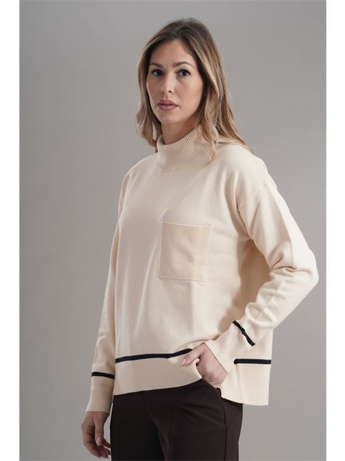 Maglia in viscosa LANACAPRINA | LC4000CREMA NERO