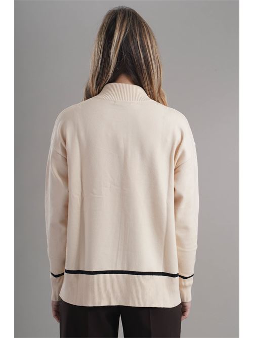 Maglia in viscosa LANACAPRINA | LC4000CREMA NERO