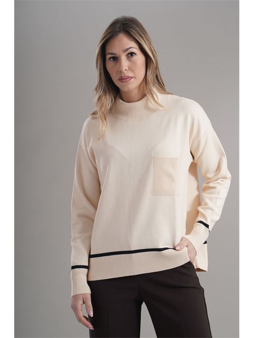 Maglia in viscosa LANACAPRINA | LC4000CREMA NERO