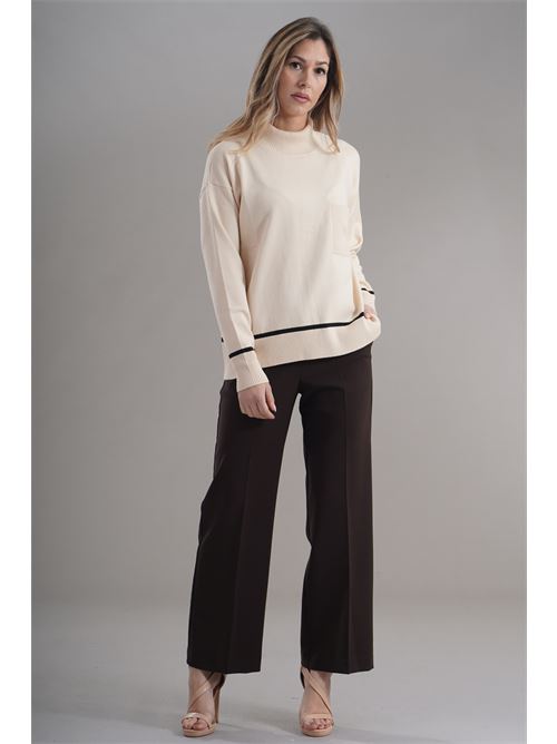 Maglia in viscosa LANACAPRINA | LC4000CREMA NERO