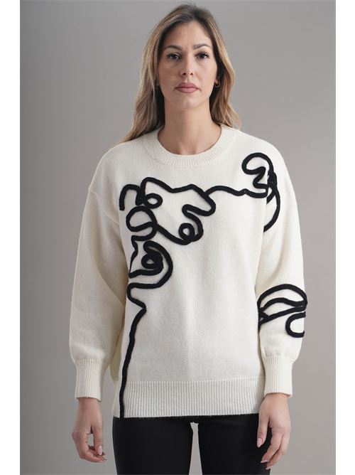 Maglia in viscosa LANACAPRINA | LC4016LATTE