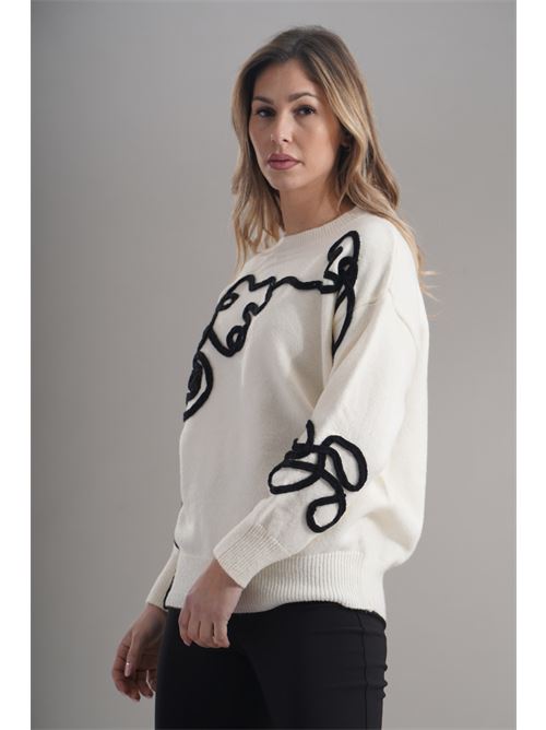 Maglia in viscosa LANACAPRINA | LC4016LATTE