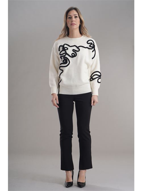 Maglia in viscosa LANACAPRINA | LC4016LATTE