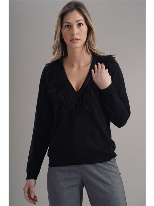 Maglia in misto lana LANACAPRINA | LC4026NERO