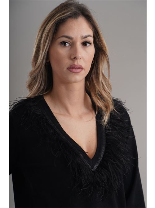 Maglia in misto lana LANACAPRINA | LC4026NERO