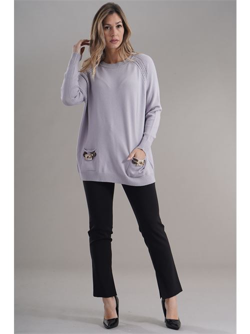 Maglia in viscosa LANACAPRINA | LC4041GRIGIO