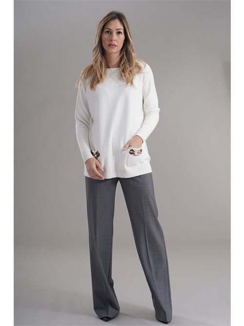 Maglia in viscosa LANACAPRINA | LC4041LATTE