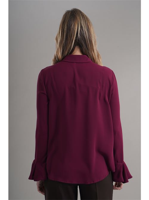 Camicia con rouches LANACAPRINA | LC4220BORDO