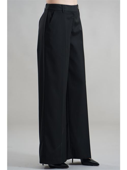 Pantalone gessato LANACAPRINA | LC4243NERO/GRIGIO