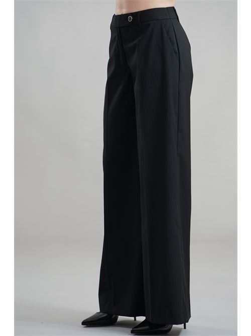 Pantalone gessato LANACAPRINA | LC4243NERO/GRIGIO
