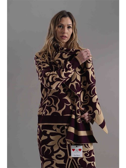 Sciarpa in misto lana Love To Love by Gai Mattiolo | LV2011BEIGE/VINO