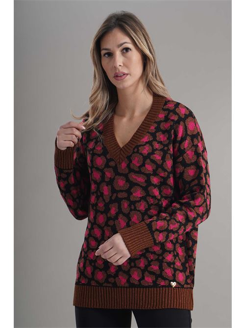 Maglia fantasia Love To Love by Gai Mattiolo | LV2016BRONZO/NERO/FUXIA