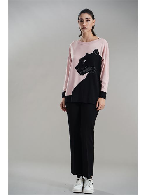 Maglia in misto lana Love To Love by Gai Mattiolo | LV2038ROSA NERO
