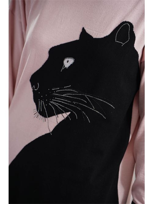 Maglia in misto lana Love To Love by Gai Mattiolo | LV2038ROSA NERO