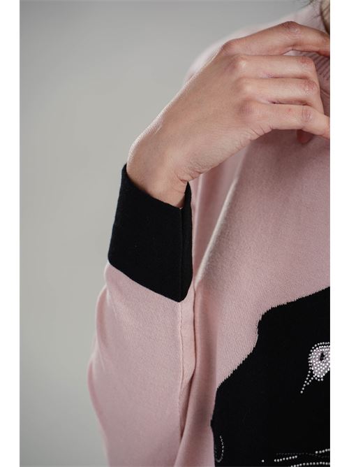 Maglia in misto lana Love To Love by Gai Mattiolo | LV2038ROSA NERO