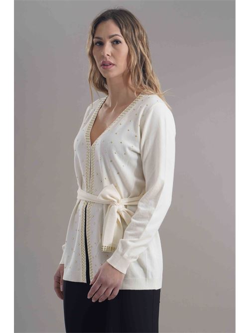Cardigan con borchie Love To Love by Gai Mattiolo | LV2046PANNA