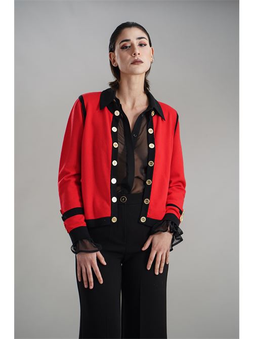 Cardigan in viscosa Love To Love by Gai Mattiolo | LV2051ROSSO/NERO