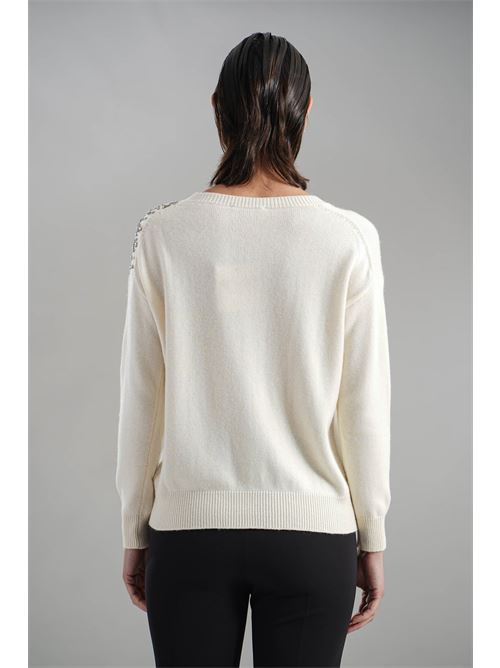 Cardigan con strass Love To Love by Gai Mattiolo | LV2060PANNA