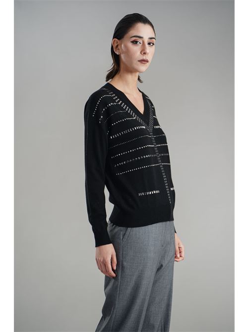 Maglia con borchie Love To Love by Gai Mattiolo | LV2066NERO