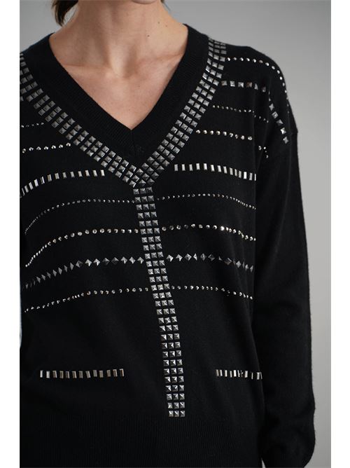 Maglia con borchie Love To Love by Gai Mattiolo | LV2066NERO