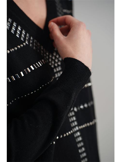 Maglia con borchie Love To Love by Gai Mattiolo | LV2066NERO