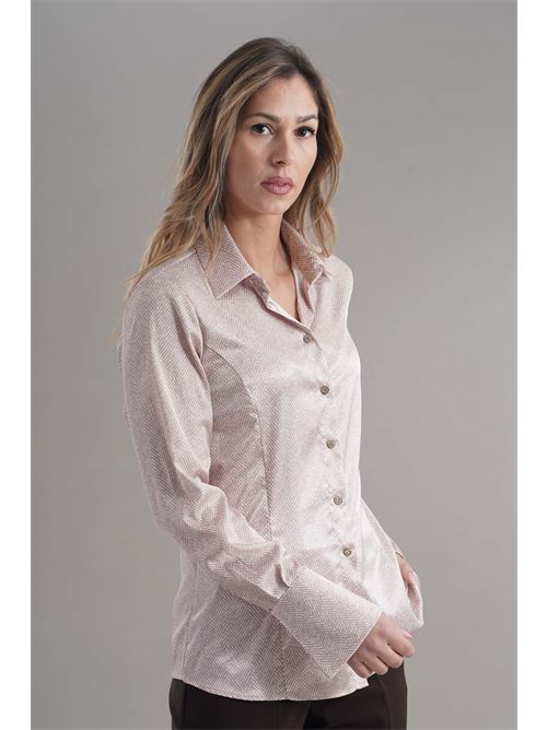 Camicia in raso Nikamo | C040SSPIGATO BEIGE