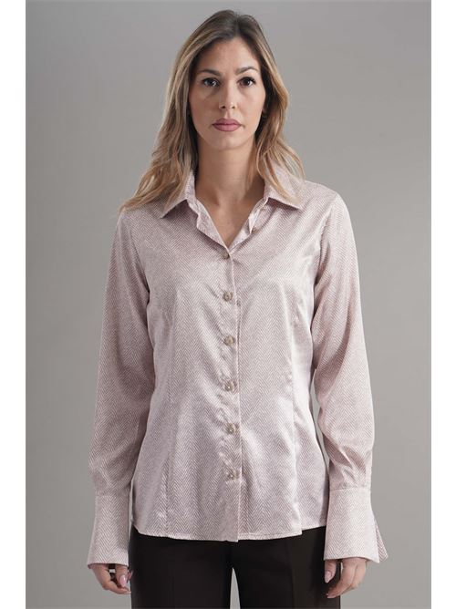 Camicia in raso Nikamo | C040SSPIGATO BEIGE