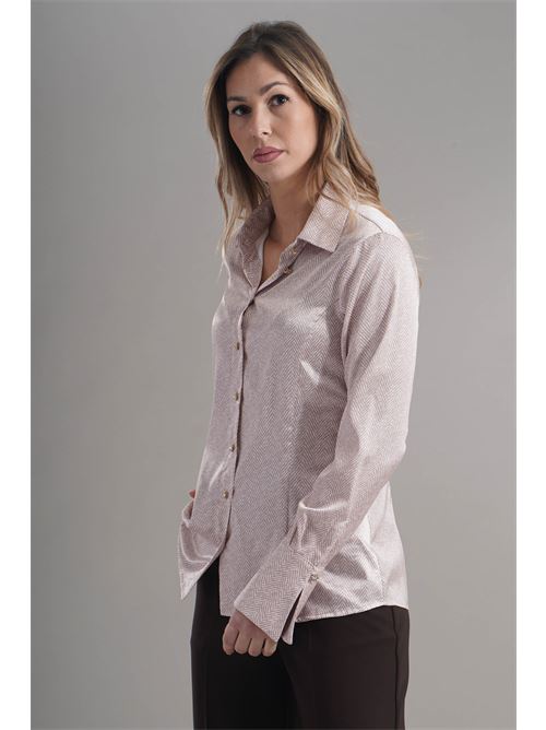 Camicia in raso Nikamo | C040SSPIGATO BEIGE