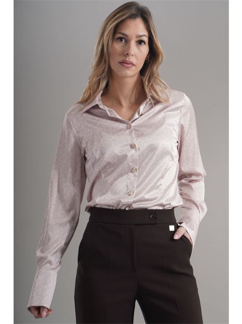 Camicia in raso Nikamo | C040SSPIGATO BEIGE