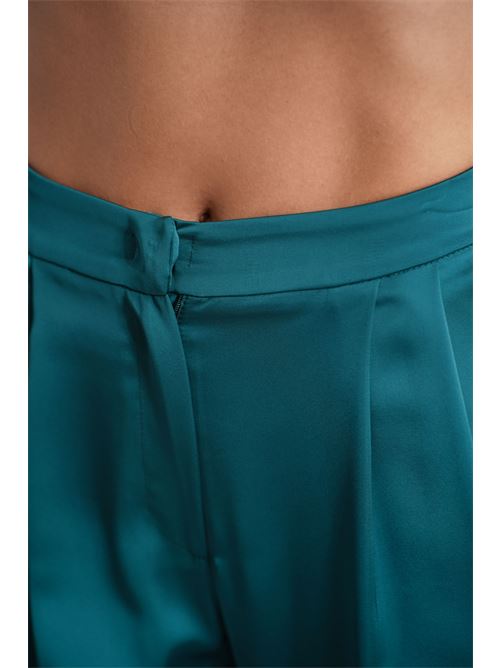 Pantalone palazzo in raso Nualy | I25N5411VERDE BOSCO