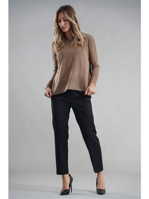 Maglia spacchi Try Me | 4095NERO/BISCOTTO