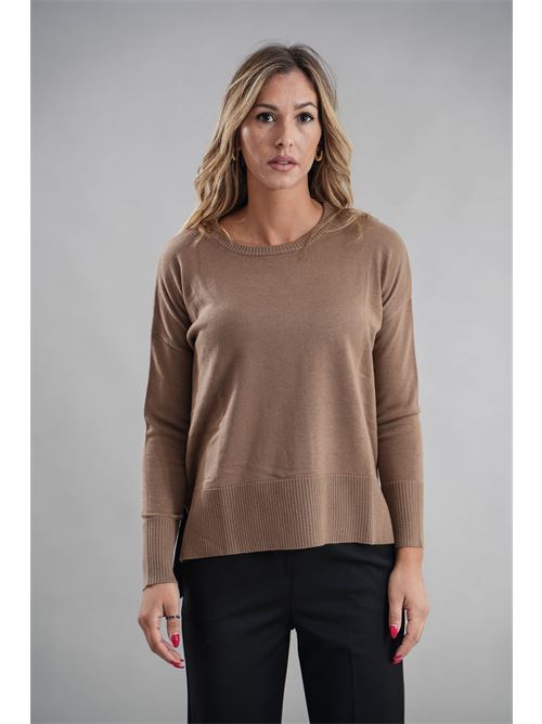 Maglia spacchi Try Me | 4095NERO/BISCOTTO